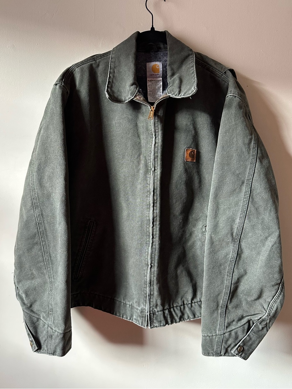 2004 Detroit J146 Moss Green Blanket Lined Carhartt Jacket Y2K